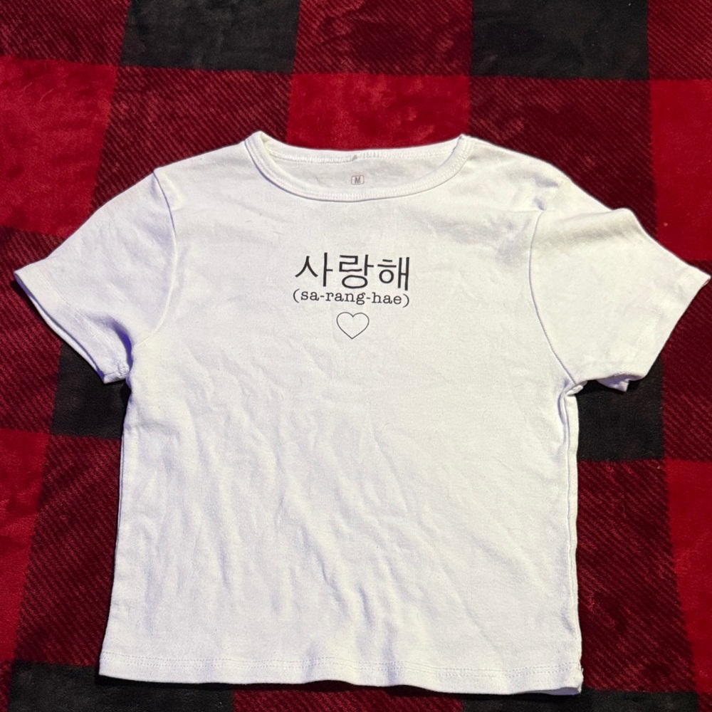 Ripple Junction White Crop Top with Heart Design